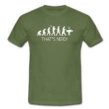 Lade das Bild in den Galerie-Viewer, Nerd&#39;s Evolution T-Shirt Schwarz - military green
