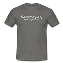 Lade das Bild in den Galerie-Viewer, Kapiervorgang Abgebrochen T-Shirt Schwarz - graphite grey
