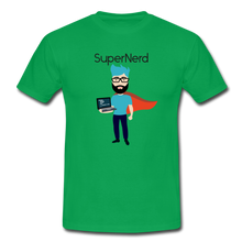 Lade das Bild in den Galerie-Viewer, SuperNerd T-Shirt Weiß - kelly green
