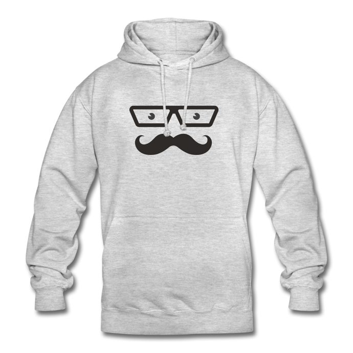 Moustache Hoodie - Hellgrau meliert