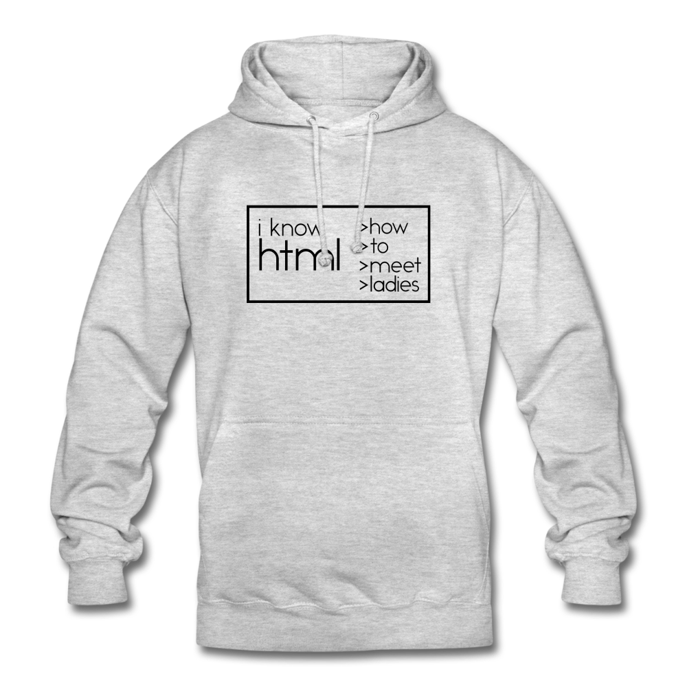 I Know HTML Hoodie - Hellgrau meliert