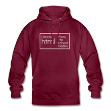 Lade das Bild in den Galerie-Viewer, I Know HTML Hoodie - Bordeaux
