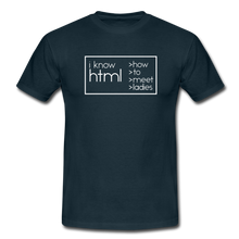 Lade das Bild in den Galerie-Viewer, I Know HTML T-Shirt Schwarz - Navy
