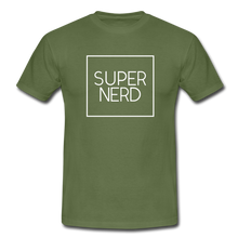 Lade das Bild in den Galerie-Viewer, Super Nerd T-Shirt Schwarz - Militärgrün
