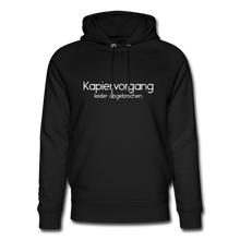 Lade das Bild in den Galerie-Viewer, Kapiervorgang Abgebrochen Bio Hoodie - Schwarz
