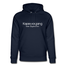 Lade das Bild in den Galerie-Viewer, Kapiervorgang Abgebrochen Bio Hoodie - Navy
