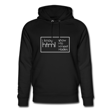 Lade das Bild in den Galerie-Viewer, I Know HTML Bio Hoodie - Schwarz
