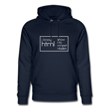 Lade das Bild in den Galerie-Viewer, I Know HTML Bio Hoodie - Navy
