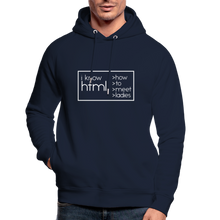 Lade das Bild in den Galerie-Viewer, I Know HTML Bio Hoodie - Navy
