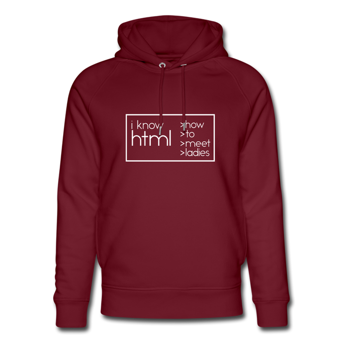 I Know HTML Bio Hoodie - Burgunderrot