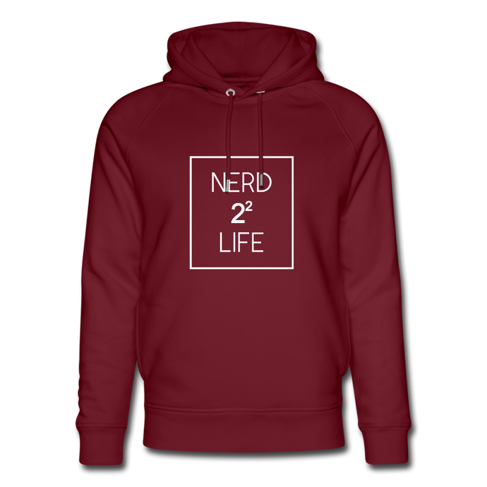 Nerd For Life Bio Hoodie - Burgunderrot